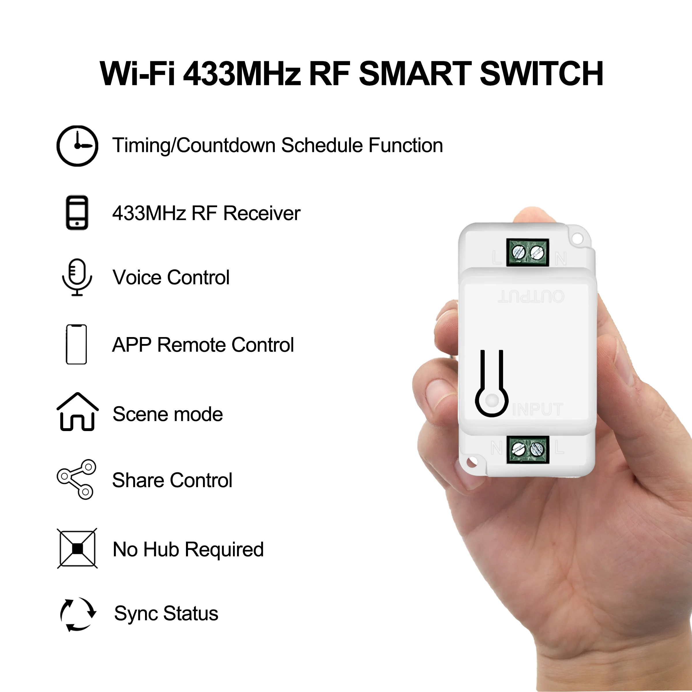 Смарт светильник приемник Tuya Swtich с сенсорной панелью Wi Fi 433 МГц|Выключатели| |