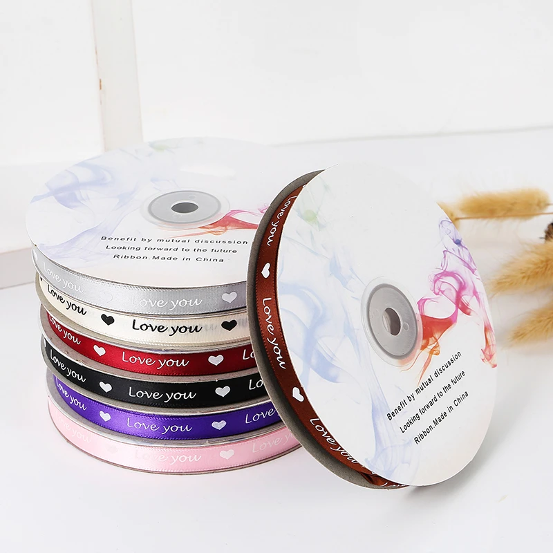 

44 Meters Lovely Heart Birthday Gift Decorative Ribbon Handmade Rose Flower Bouquet Packaging Satin Ribbon