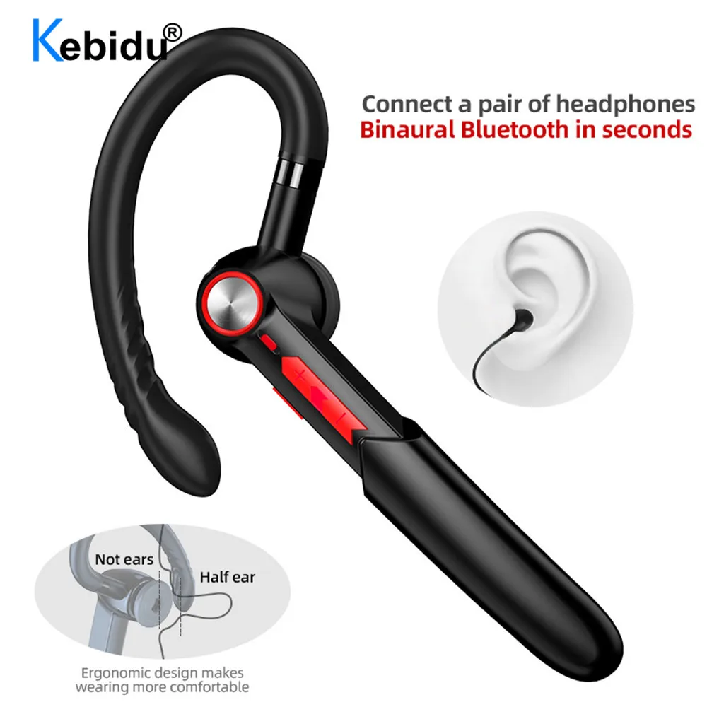 

RYWER Fingerprint Touch 5.0 Bluetooth Headset Handsfree HIFI Wireless Earphone Waterproof Earpiece With Mic 110mAh Lithium