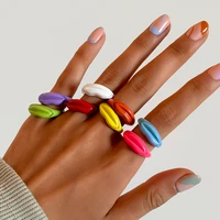 ingesight z colorful punk lips shape shape knuckle finger rings for women girls rainbow mouth lip rings hip hop party jewelry