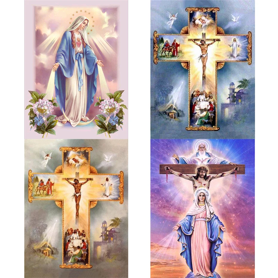 

Набор для рисования по номерам на холсте, с распятием