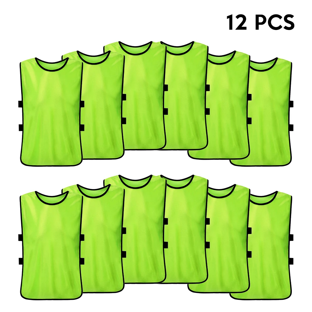 12 шт. взрослый футбол Pinnies быстросохнущие футбольные майки жилет Scrimmage практика спортивный жилет дышащий командный тренировочный нагрудник