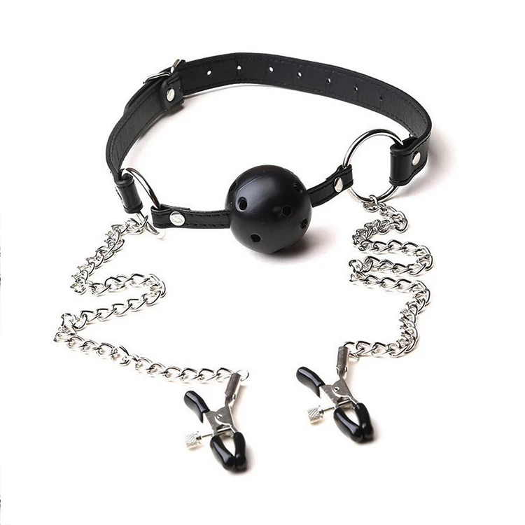 Игрушка из искусственной кожи для орального секса прищепка на клипсе с цепочкой