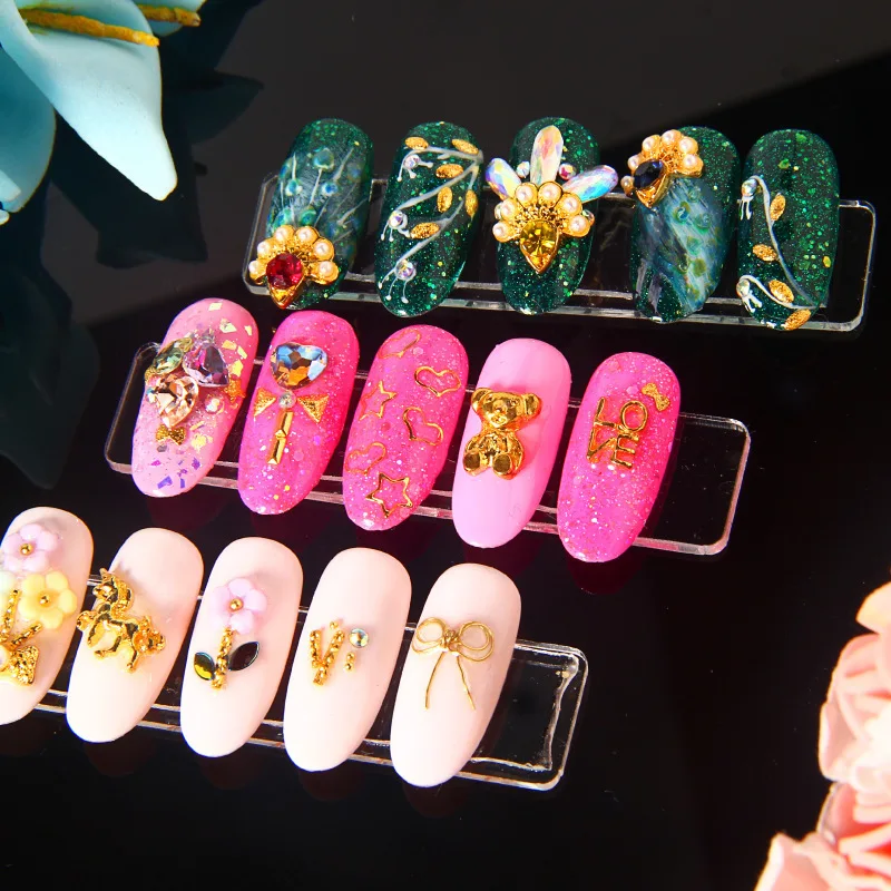 

New Nail Art Showing Shelf False Nail Tips Art Display Stand Transparent Acrylic Gel Polish Holder Strip Manicure Showing Tools