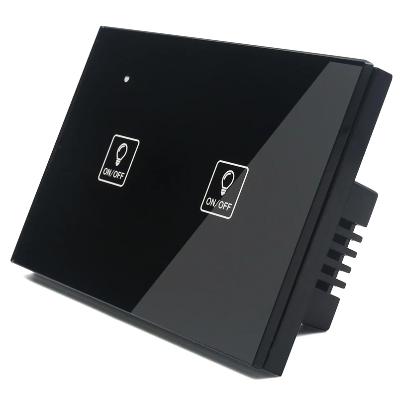 WIFI Touch Light Wall Switch Black Glass Blue LED 118*72mm Universal Smart Home Phone Control 4Gang 2Way Alexa Google Alice |