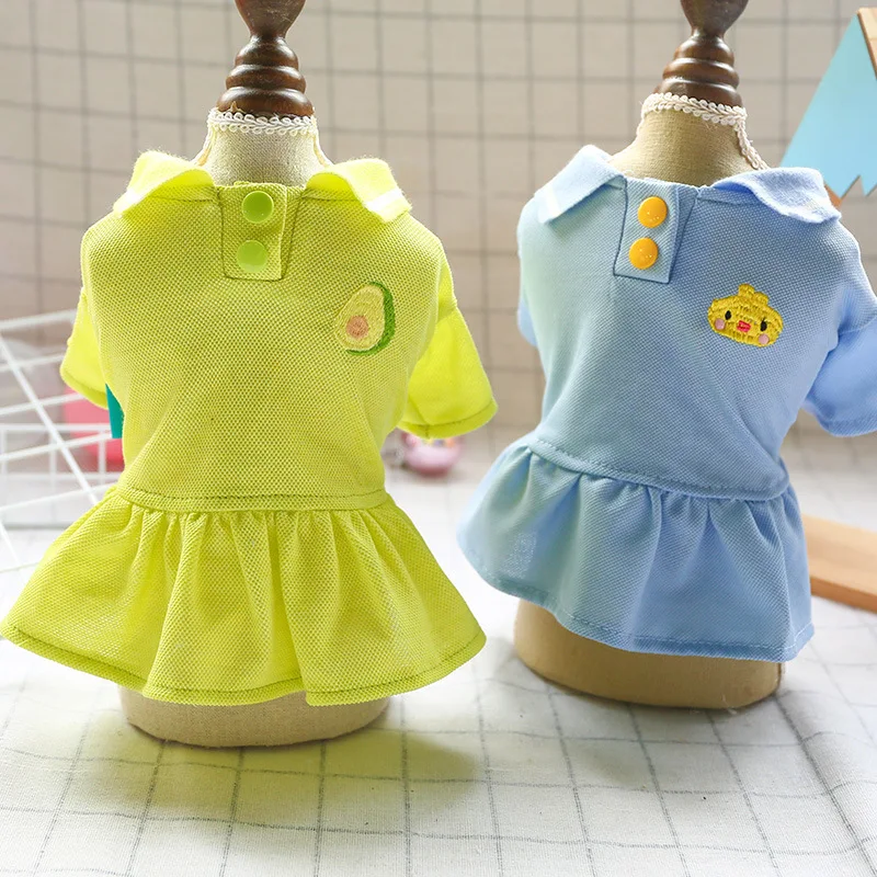 

Dog Dress Casual Sweet Shirts Cotton Dress Spring Summer Pets Outfits Dog Clothes For Small Dogs Party Skirts Puppy Pet Clothes