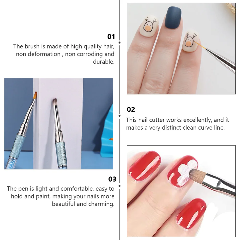 

10pcs Manicure Brush Nail Brush Long Brush Nail Drawing Pen Nail Makeup Brush