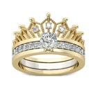 2 шт мужское кольцо высокого качества для женщин круглой огранки наборы обручальных колец из золото со всавкой из цирконов квадратной формы кольца, модное ювелирное изделие