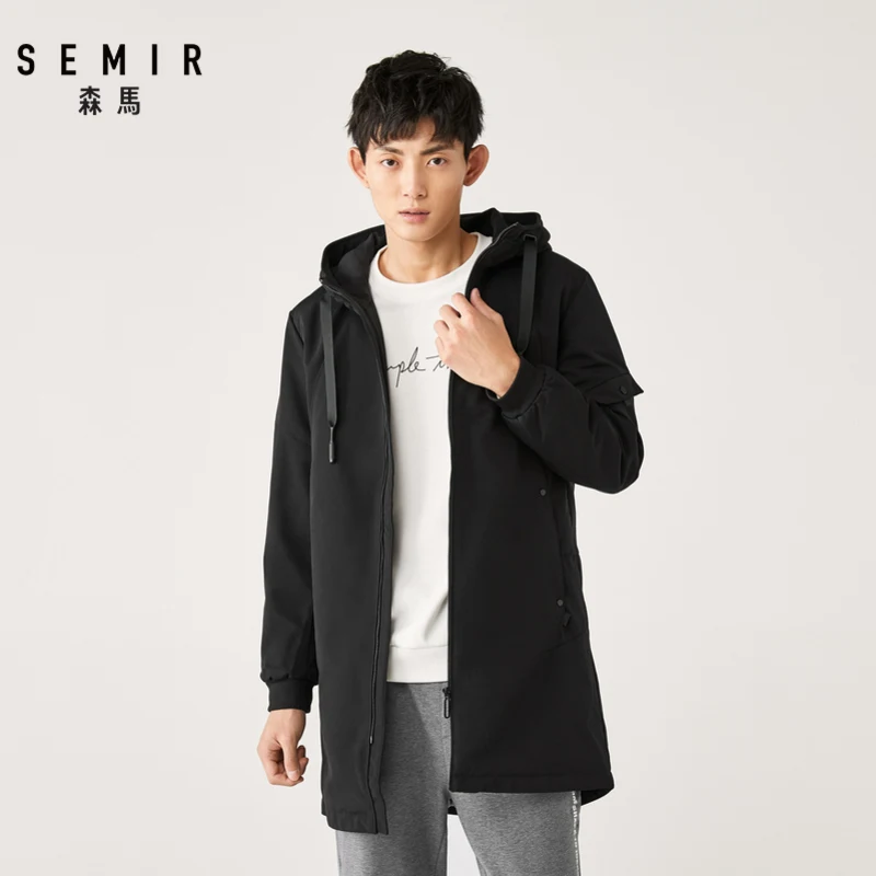 Куртка Semir мужская с капюшоном длинная теплая хлопковая куртка в Корейском стиле