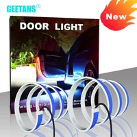 new car door opening warning led lights strips anti rear end collision safety light welcome flash lights universal car light cj