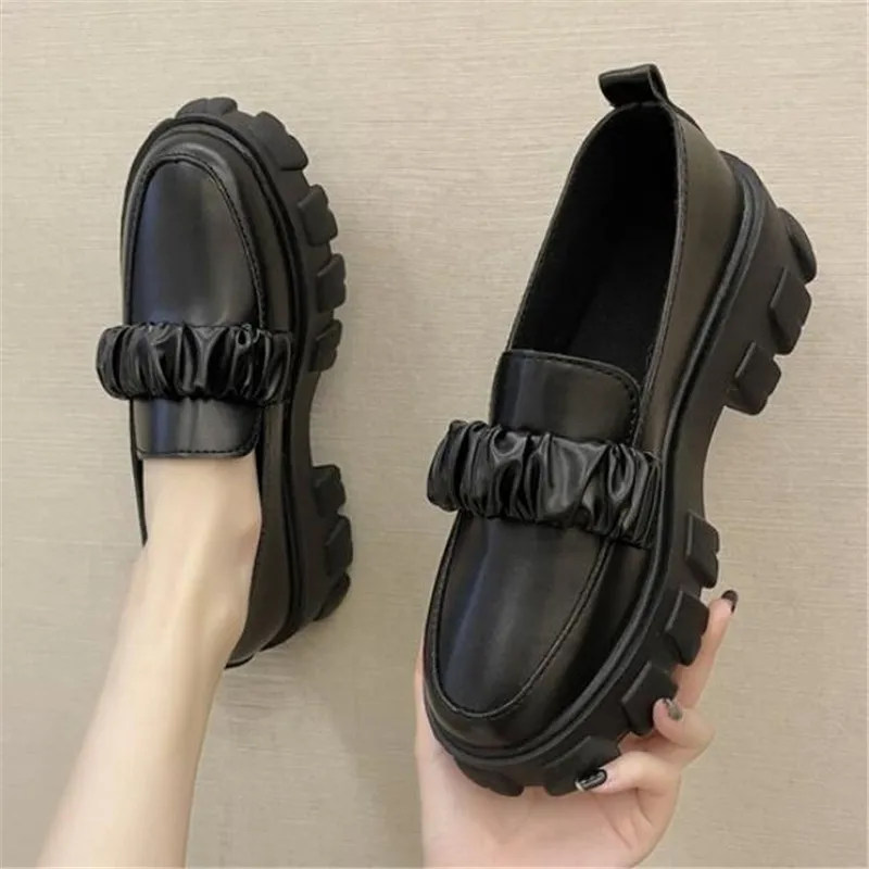 

2022 Autumn New Goth Platform Fashion Dress Flats Boots Women Mary Janes Walking Zapatos Mujer Outdoor Comfortable Oxford Shoes