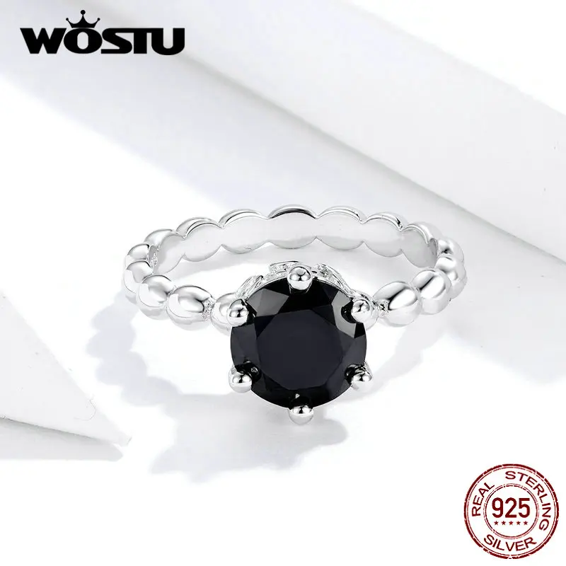 Женское серебряное кольцо с черным кристаллом фианитом|jewelry wedding|wedding gift jewelrywedding