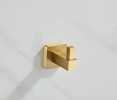single robe hook Аксессуары для ванной комнаты Набор полотенец угловая полка держатель бумаги кухонный смеситель для раковины причесанный матовый золотой набор оборудования для ванной комнаты - Цвет: single robe hook