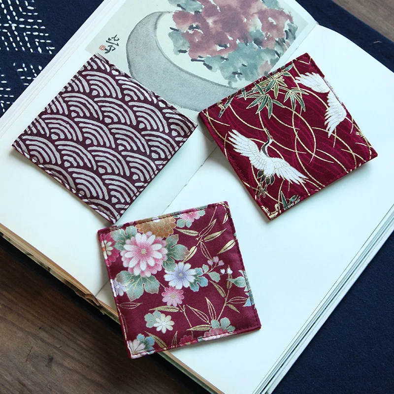 3PCS Chinese Style Cotton and Linen Embroidery Brocade Tea Coaster insulation Cup Cushion Placemat 9x9cm Home Decor - купить по