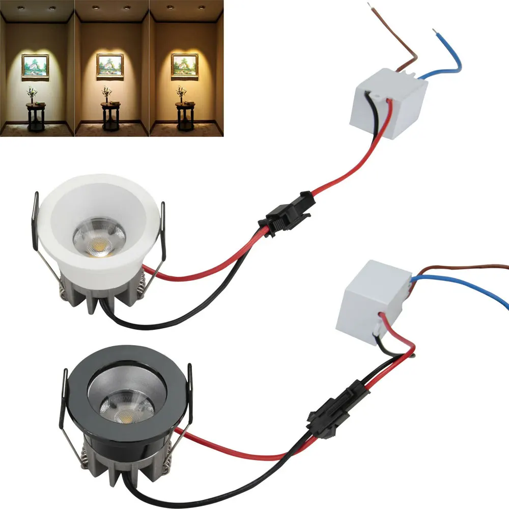 Регулируемый светодиодный мини светильник COB 3 Вт Потолочный встраиваемый