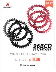 Велосипедная круглая узкая широкая Звездочка WUZEI 32 T/34 T/36 T/38 T 104BCD, велосипедная звездочка, однопластинчатая звездочка