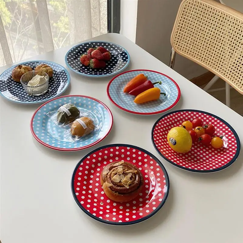 

9 inch Imitation Porcelain Plate Dinner Fruit Plate Thickened Snack Plate Dessert Cake Dishes Pastry Tray Tableware Decoration