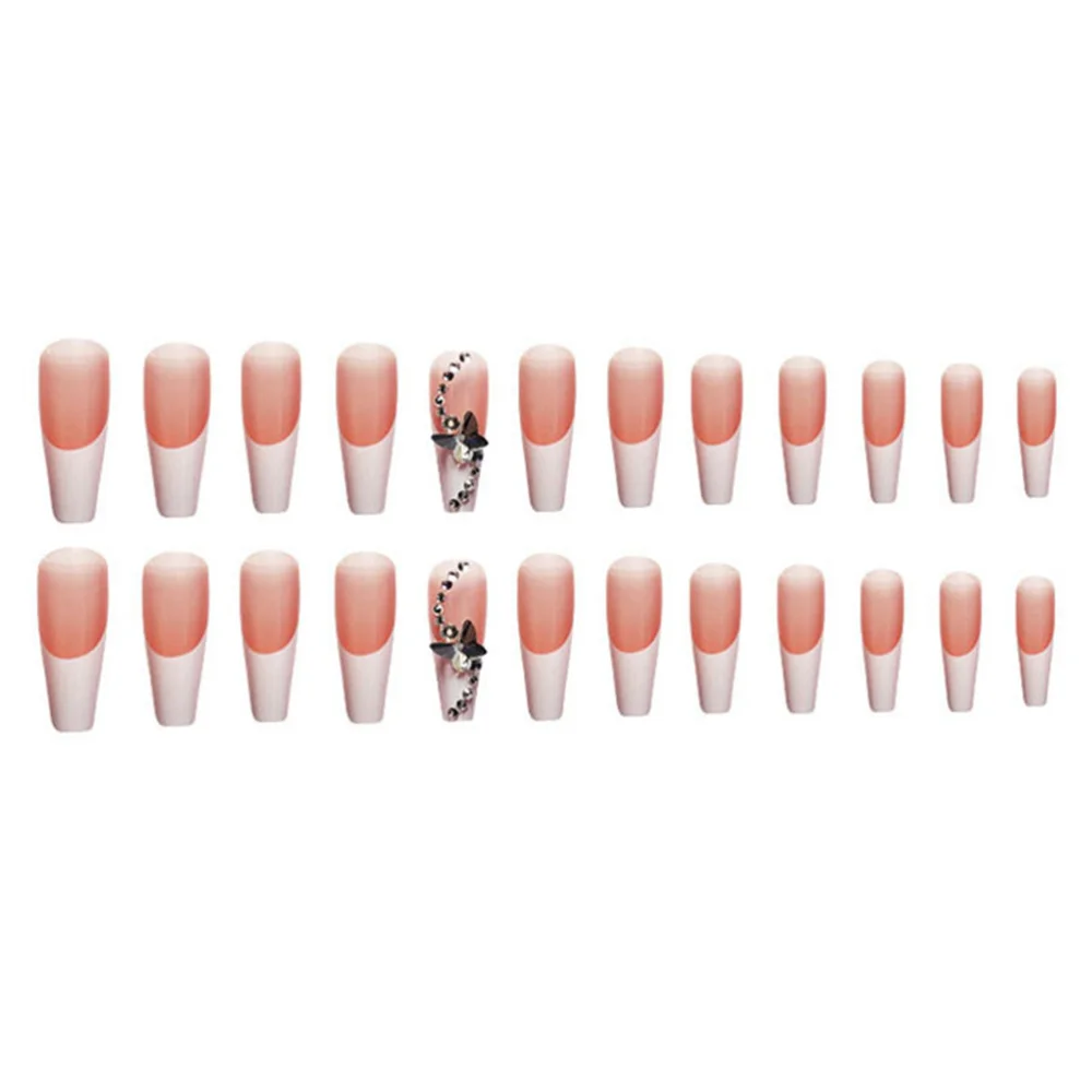 

Накладные ногти с бабочками, 24 шт., накладные ногти с полным покрытием, искусственные накладные ногти