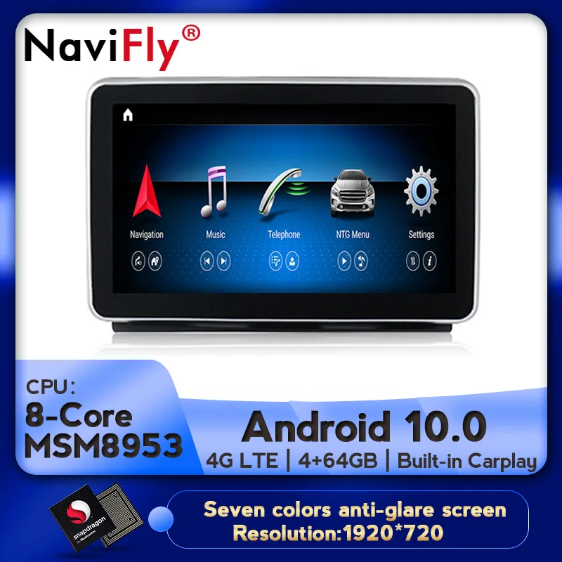 Автомобильный мультимедийный плеер NaviFly 4 Гб ОЗУ 64 ПЗУ Android 10 4G LTE для Mercedes Benz GL Calss