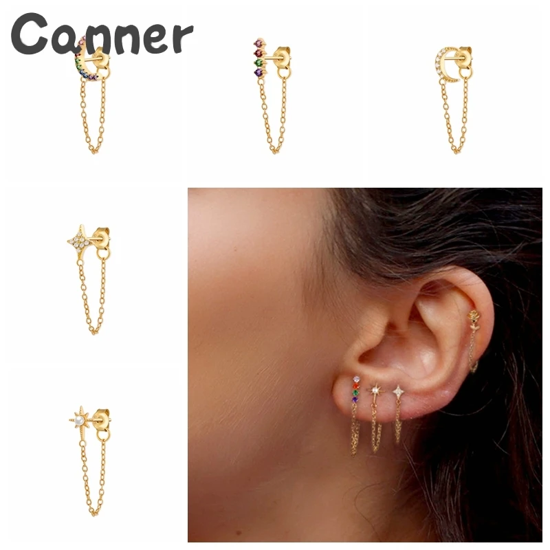 Женские серьги-подвески из серебра 925 пробы с фианитами | Украшения и аксессуары