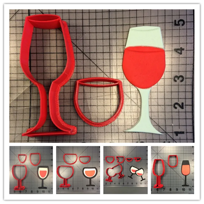 Формочки для печенья в форме бокала вина пищи и напитки формочки с 3D рисунком