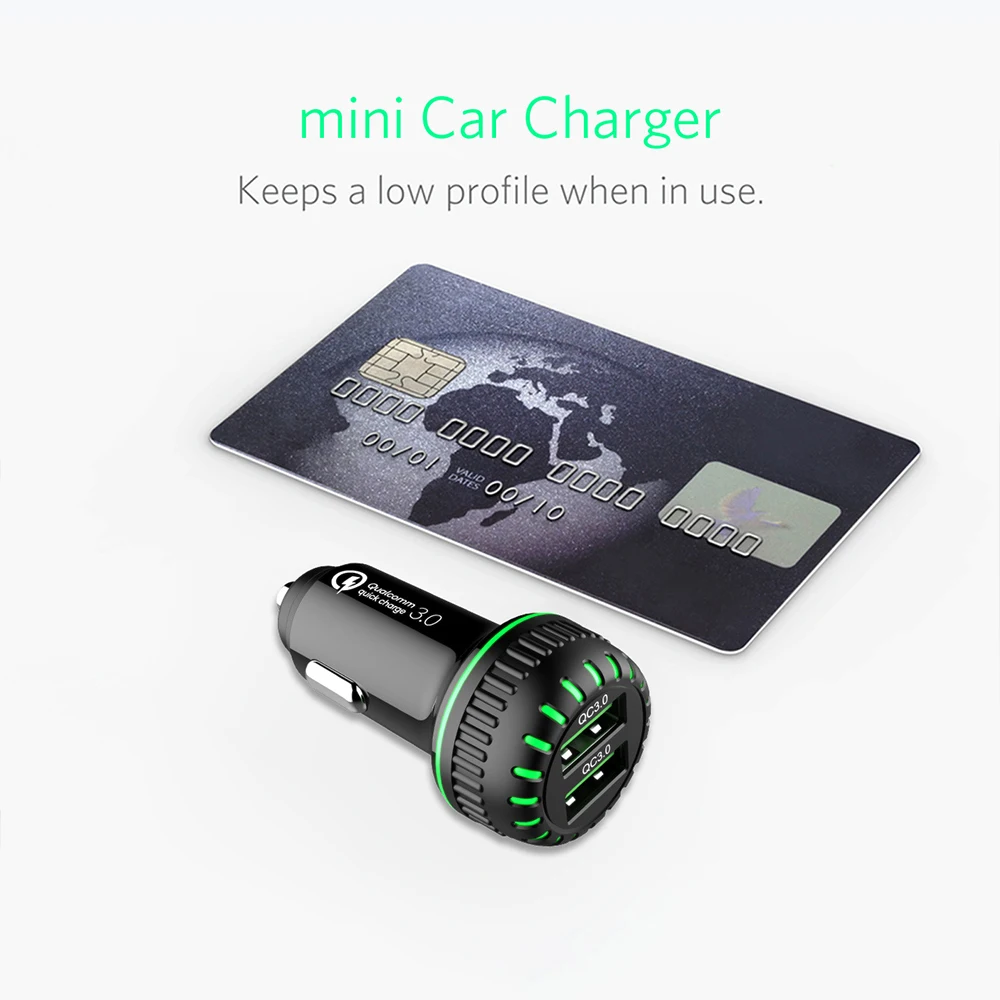Быстрая зарядка 3 0 USB Автомобильное зарядное устройство для смартфона Высокое