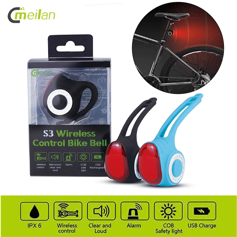 Meilan S3 беспроводной Велосипедный задний фонарь с дистанционным управлением COB Bell