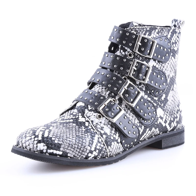 Зимние ботинки мартинсы из искусственной кожи с высоким верхом на плоской