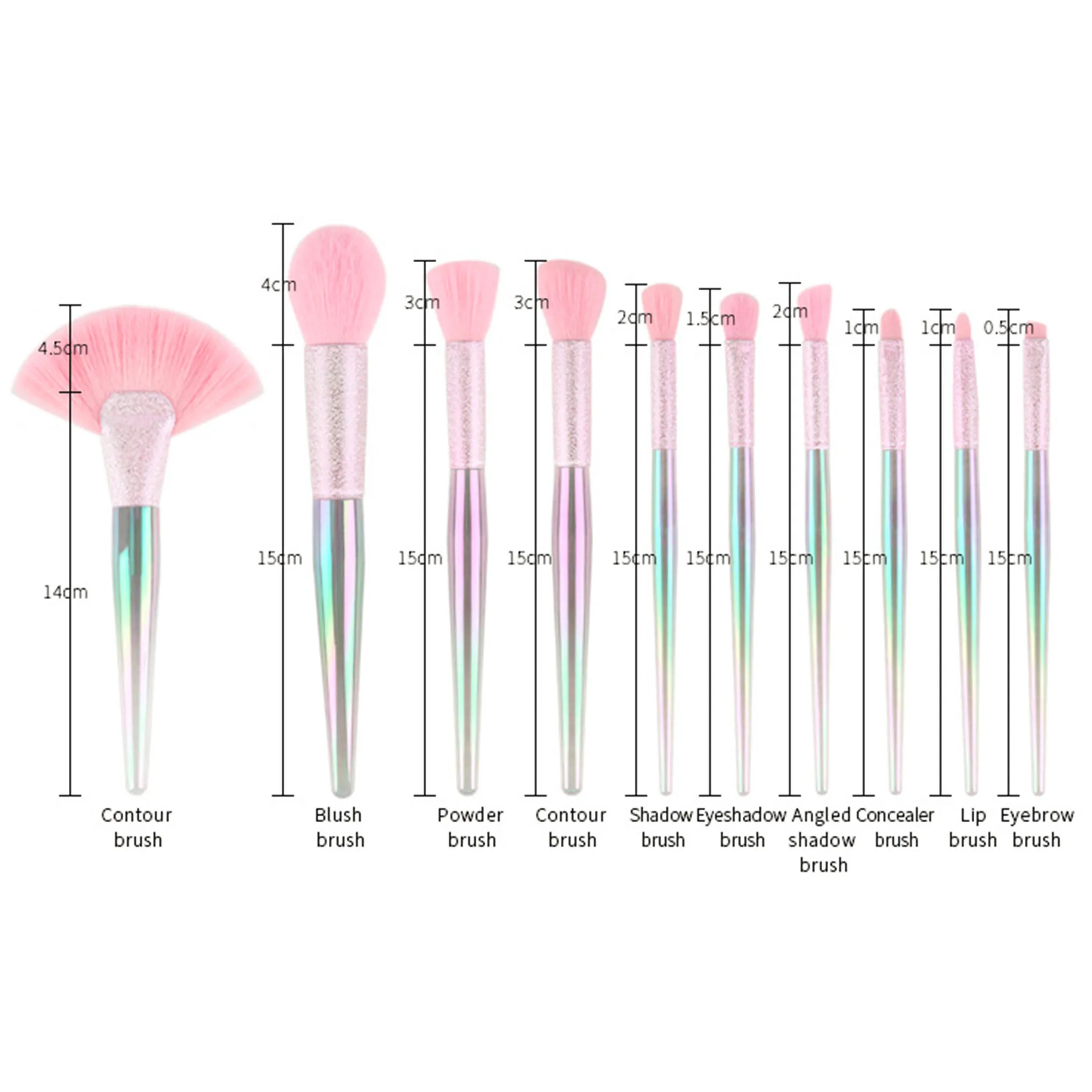 10 шт. прозрачные радужные кисти для макияжа | Красота и здоровье