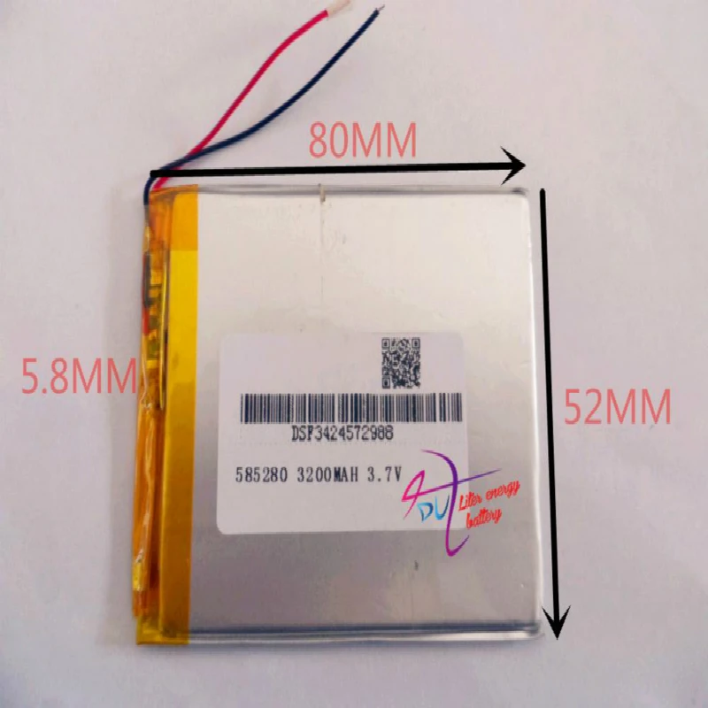 605080 Размер 585280 3 7 v 3200mah литий полимерный аккумулятор с доской для Pda планшетных ПК