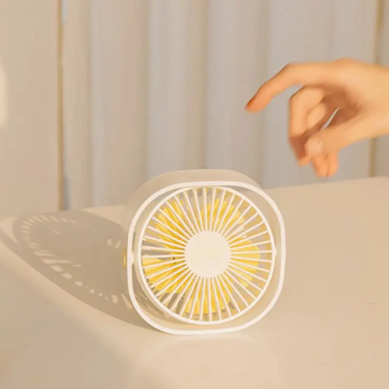 

Portable Mini Desk Round Fan Quiet Personal Adjustable Tilt 360 Degree Rotating USB Rechargeable for Summer Home Retailsale