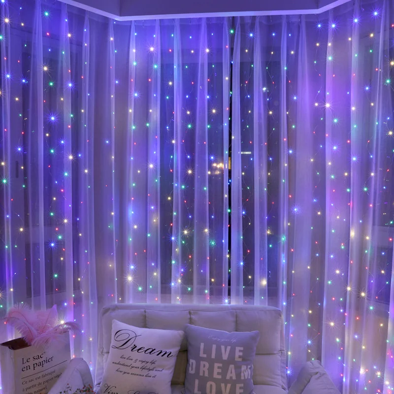 

Fairy Lights 3M LED Curtains String Lights Remote Control USB Christmas Decoration Festoon Led Light Garland Led Lights Navidad