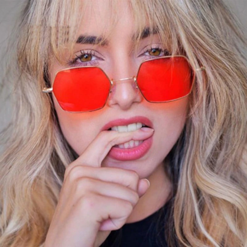 

Retro Square Polygon Sunglasses Women 2020 Luxury Brand Vintage Metal Sun Glasses Ladies Fashion Ocean Lens Shades Eyewears