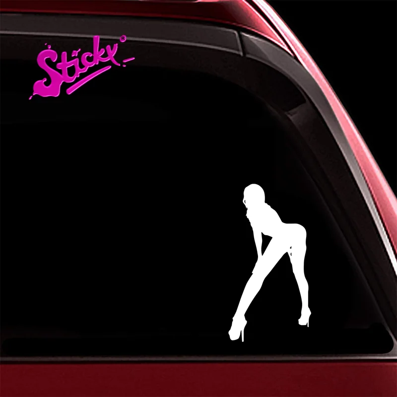 

STICKY Sexy Bent Over Girl Car Sticker Decal Decor Waterproof The Whole Body Motorcycle Off-road Trunk Guitar Laptop PVC Vinyl