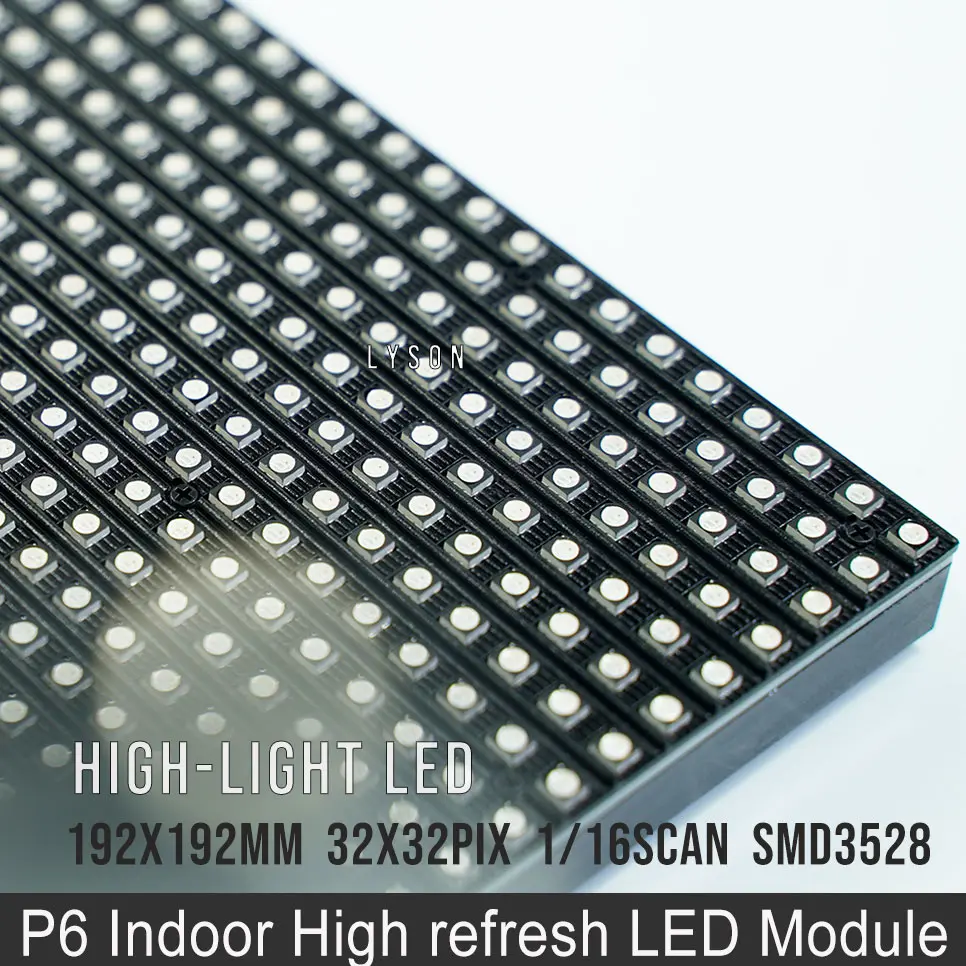 32x32 пикселей P6 внутренний SMD3528 3 в 1 полноцветный светодиодный видеомодуль|led module|rgb