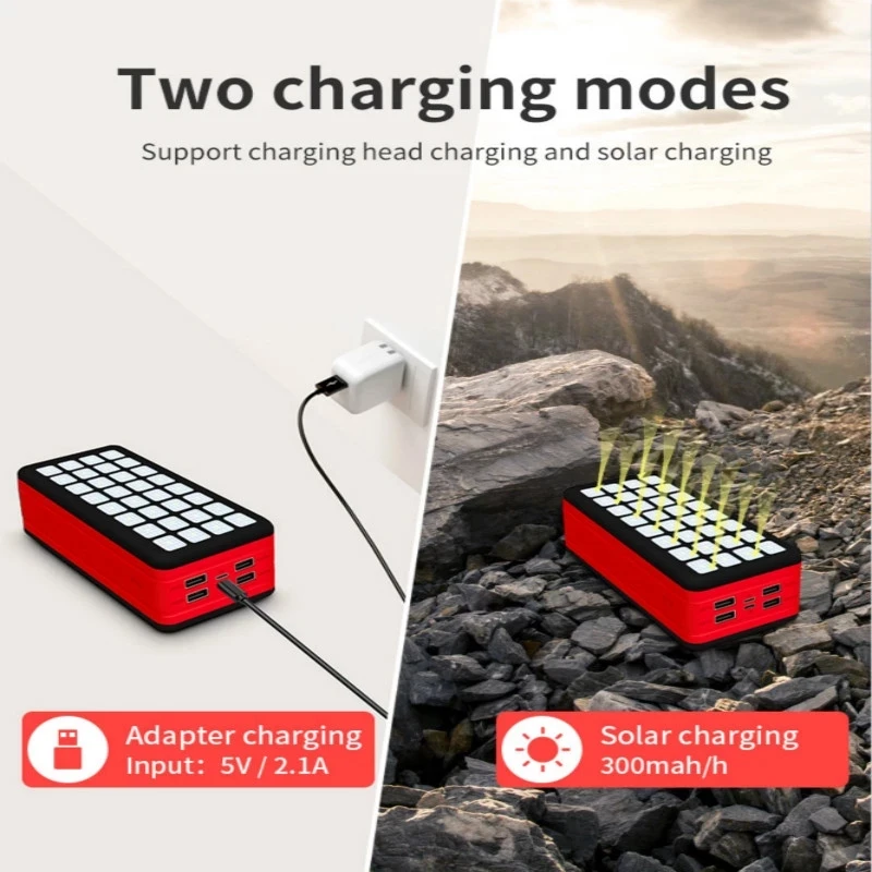 solar 99000mah large capacity phone charger portable power bank with led light 4usb ports power bank for samsung iphone13 xiaomi free global shipping