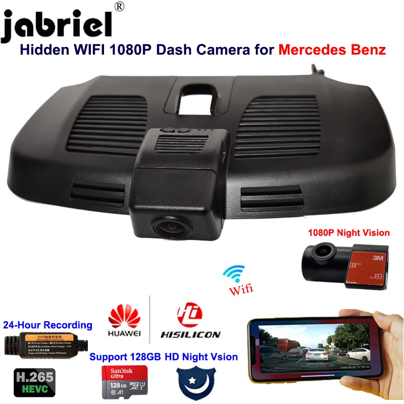 

Jabriel 2K 1080P видеорегистратор Автомобильный видеорегистратор для Mercedes Benz vito v260 v260L viano w447 w638 w639 2016 2017 2020 2021