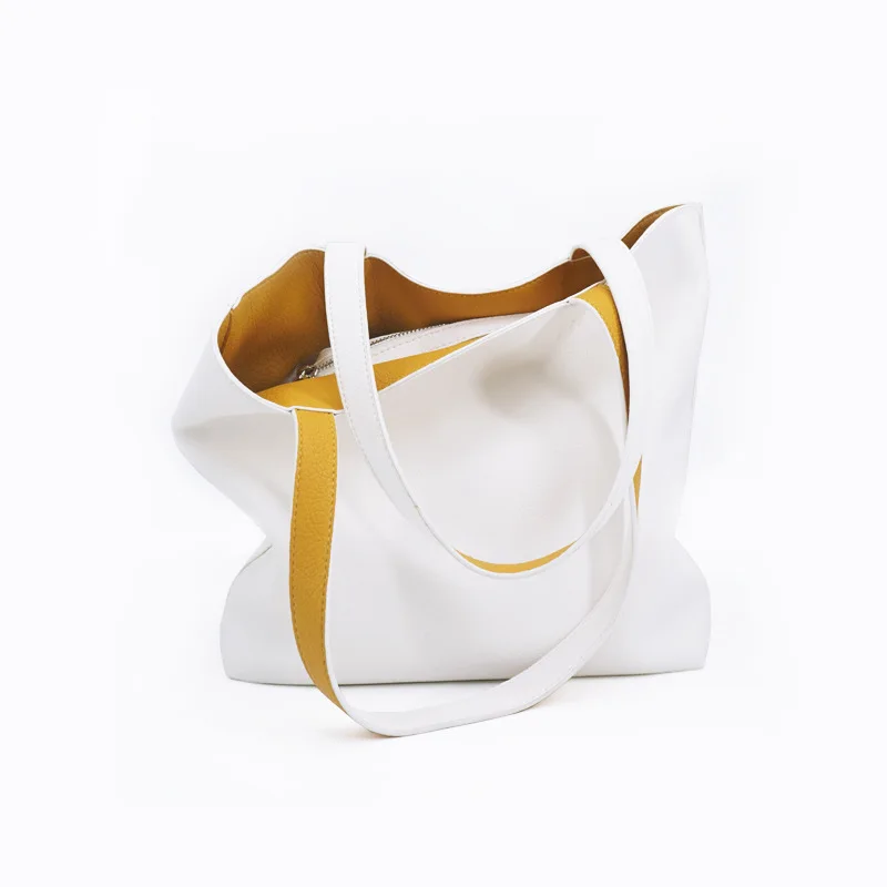 Shiny2020 Women Summer Fashion Double-sided Large Capacity Pu Handbag Single Shoulder Tote Mother Shopping Bag |