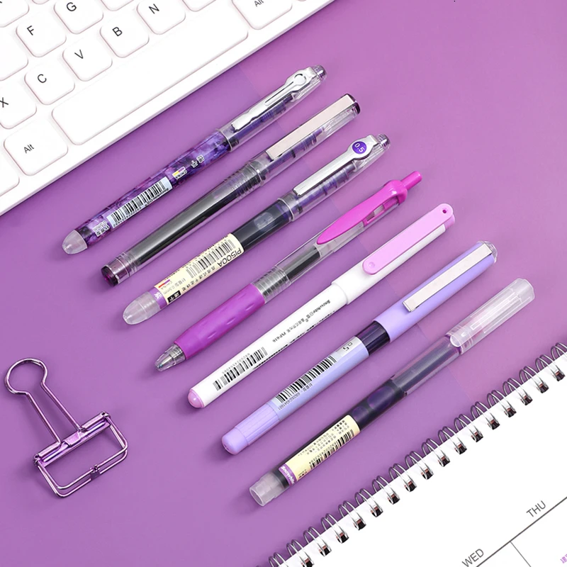 Набор больших гелевых ручек простые цветные ручки быстросохнущие прямые 0 5 мм 6