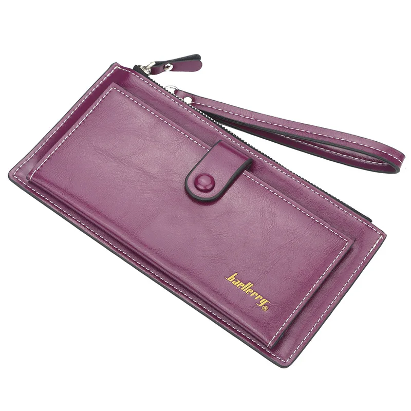 Женские кожаные кошельки на молнии Женский Длинный кошелек для кредитных карт