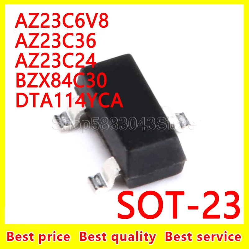 

(20 шт.) 100% Новый оригинальный AZ23C6V8 AZ23C36 AZ23C24 BZX84C30 DTA114YCA SOT-23 SOT23