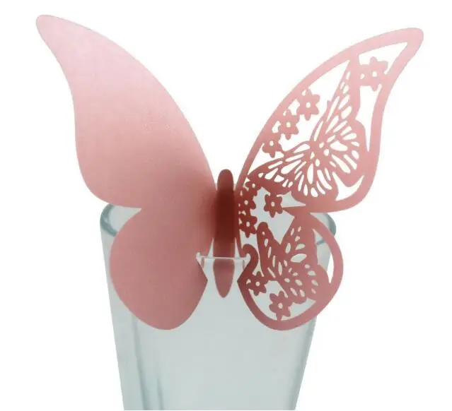 20pcs/lot Laser Cut-out Butterfly Wedding Decoration Birthday Party Cup Card Table Name Wine Food Guest Seats Place Cards Favor | Дом и сад