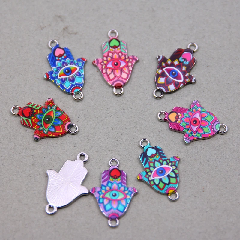 10 шт. Фатима злые глаза фоторазъемы для браслетов разные цвета 17*26 мм | Украшения и