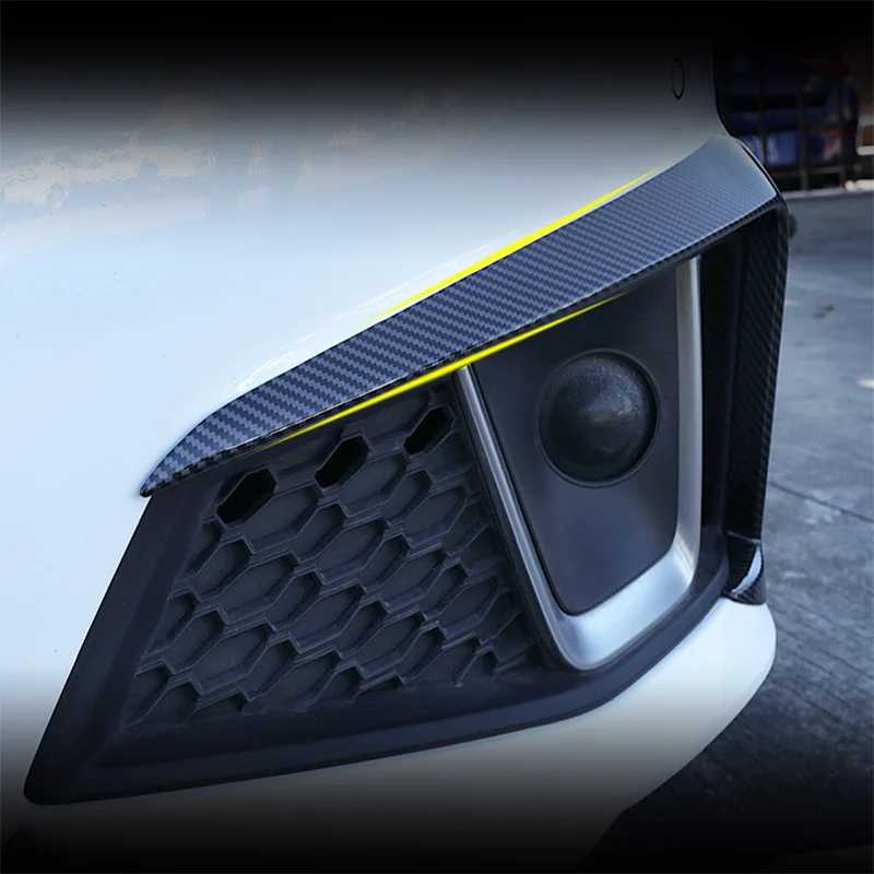 Online Hiasan Mobil Untuk Audi A4 B9 2017-2019 Spoiler Bumper Depan Pisau Udara Lampu Kabut Penutup Stiker Serat Karbon Aksesori Eksterior