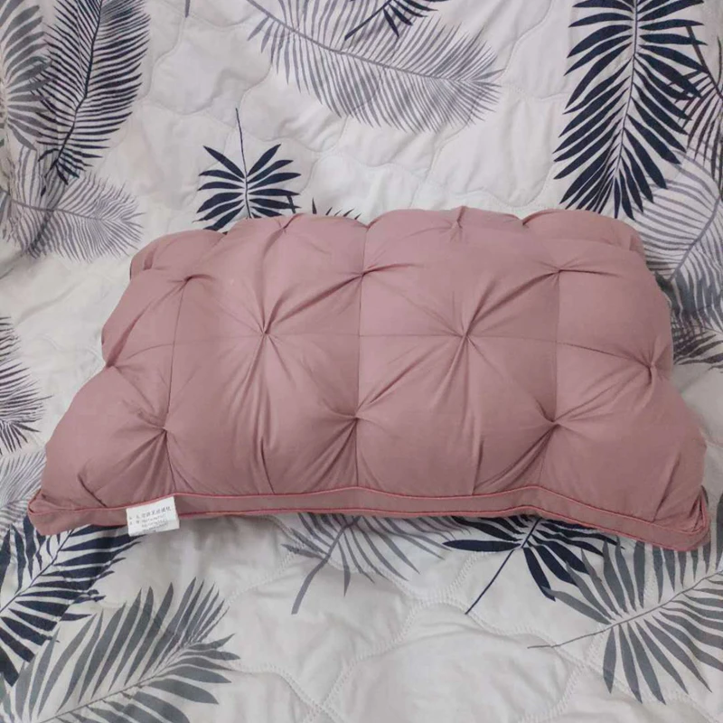 

Pure Cotton Soft Feather Fabric Pillow Brand Design Five-star Hotel Feather Velvet Neck Down Pillow for Sleeping Bedding 48*74cm