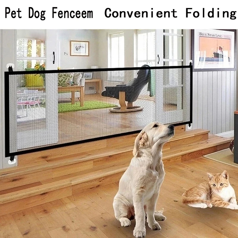 

Dog Gate Ingenious Mesh Dog Fence For Indoor and Outdoor Safe Pet Dog gate Safety Enclosure Pet supplies Dropshipping