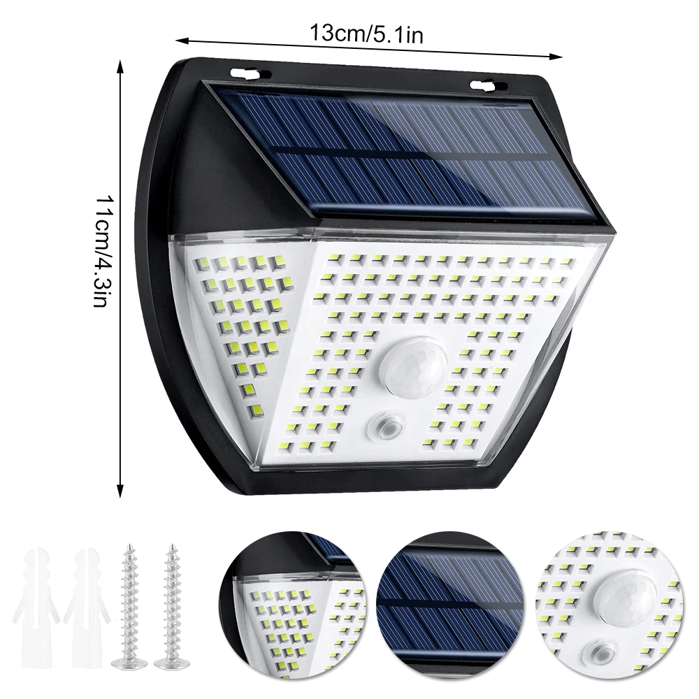 

LED Solar Wall Lights Motion Sensor Waterproof Outdoor Garden Security Wall Lamp Porch Garage Backyard Emergency Night Light