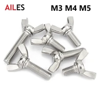 m3 m4 m5 304 stainless steel butterfly bolt wing thumb wing screw claw hand tighten scews 6mm 8mm 30mm 40mm 50mm