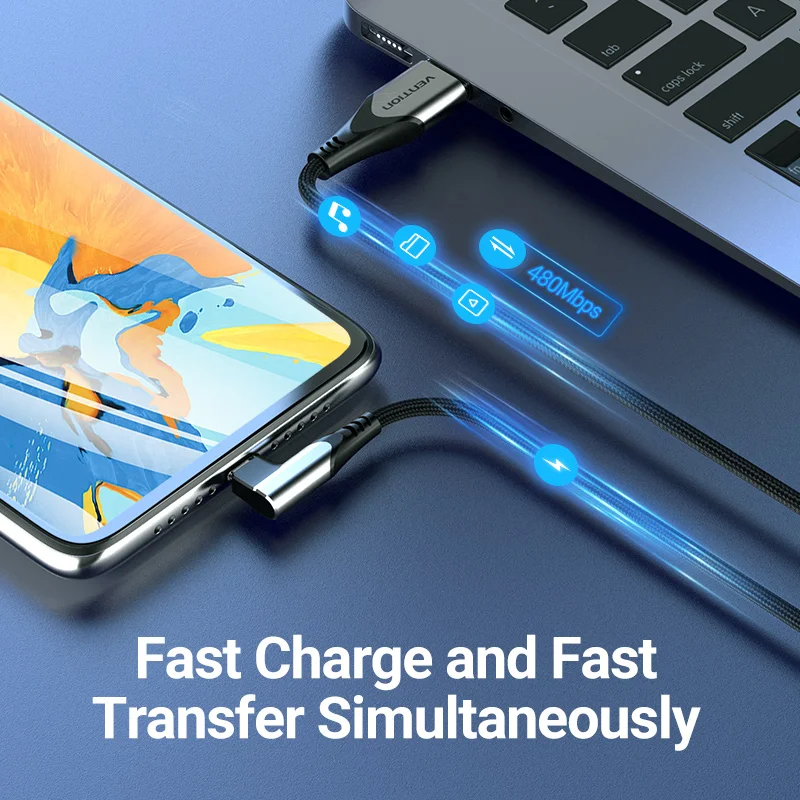vention micro usb cable 3a 90 degree fast charge data cable for xiaomi remdi samsung android mobile phone usb charger cable cord free global shipping