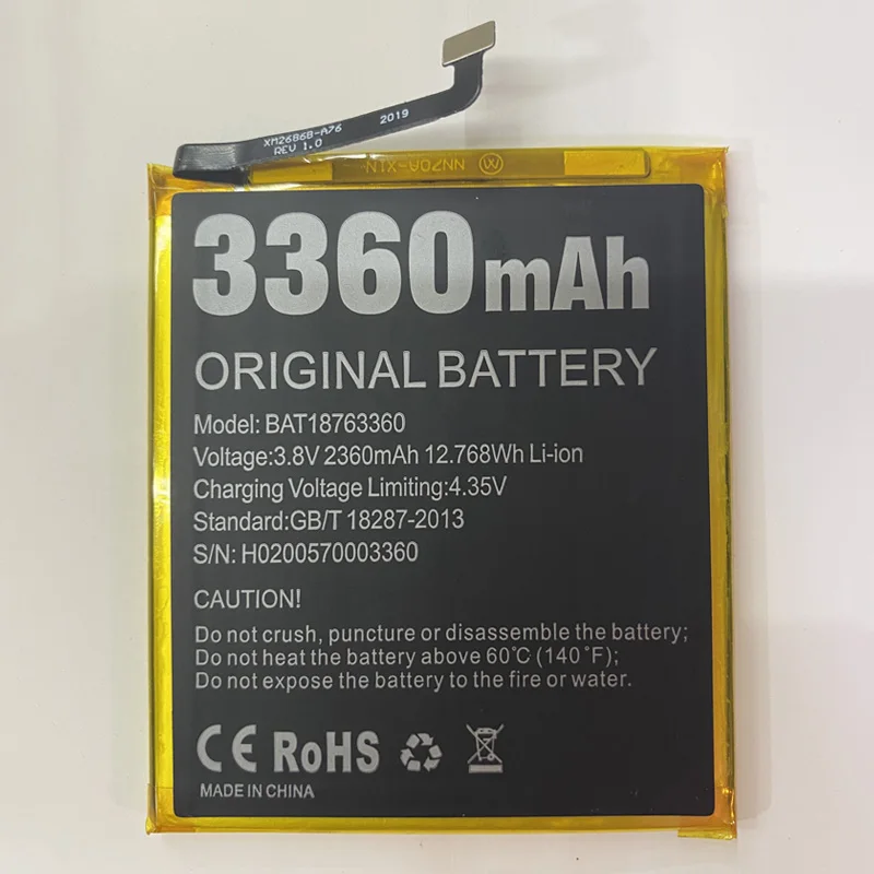 

Original BAT18763360 Battery For Doogee N10 Y7 3360mAh NEW High Quality Battery